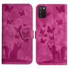For Samsung Galaxy A03s EU Butterfly Cat Embossing Flip Leather Phone Case(Pink) - 1