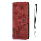 For Samsung Galaxy A42 5G Butterfly Cat Embossing Flip Leather Phone Case(Red) - 2
