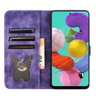 For Samsung Galaxy A71 4G Butterfly Cat Embossing Flip Leather Phone Case(Purple) - 4
