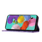 For Samsung Galaxy A71 4G Butterfly Cat Embossing Flip Leather Phone Case(Purple) - 6