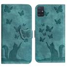 For Samsung Galaxy A71 4G Butterfly Cat Embossing Flip Leather Phone Case(Wathet) - 1