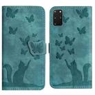 For Samsung Galaxy S20+ Butterfly Cat Embossing Flip Leather Phone Case(Wathet) - 1