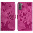 For Samsung Galaxy S21 5G Butterfly Cat Embossing Flip Leather Phone Case(Pink) - 1