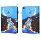 For Samsung Galaxy Tab A9+ Coloured Drawing Stitching Flip PU Tablet Case with Sleep / Wake-up Function(Double Shadow Tiger) - 1