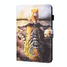 For Samsung Galaxy Tab A9+ Coloured Drawing Stitching Flip PU Tablet Case with Sleep / Wake-up Function(Cat and Tiger) - 2