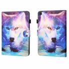 For Samsung Galaxy Tab A9+ Coloured Drawing Stitching Flip PU Tablet Case with Sleep / Wake-up Function(Wolf) - 1