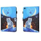 For Samsung Galaxy Tab A9 Coloured Drawing Stitching Flip PU Tablet Case with Sleep / Wake-up Function(Double Shadow Tiger) - 1