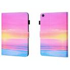 For Samsung Galaxy Tab A9 Coloured Drawing Stitching Flip PU Tablet Case with Sleep / Wake-up Function(Sunrise) - 1