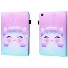 For Samsung Galaxy Tab A9 Coloured Drawing Stitching Flip PU Tablet Case with Sleep / Wake-up Function(Unicorn) - 1
