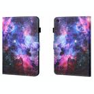For Samsung Galaxy Tab A9 Coloured Drawing Stitching Flip PU Tablet Case with Sleep / Wake-up Function(Starry Sky) - 1