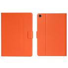 For Samsung Galaxy Tab A9+ Pure Color PU Tablet Case with Sleep / Wake-up Function(Orange) - 1