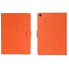 For Samsung Galaxy Tab A9 Pure Color PU Tablet Case with Sleep / Wake-up Function(Orange) - 1