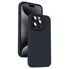 For iPhone 15 Pro Max Microfiber Liquid Silicone Shockproof Phone Case(Black) - 1