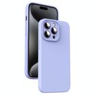 For iPhone 15 Pro Max Microfiber Liquid Silicone Shockproof Phone Case(Purple) - 1