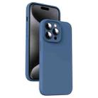 For iPhone 15 Pro Max Microfiber Liquid Silicone Shockproof Phone Case(Blue) - 1