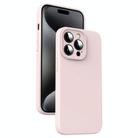 For iPhone 15 Pro Microfiber Liquid Silicone Shockproof Phone Case(Pink) - 1