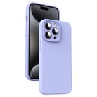 For iPhone 15 Pro Microfiber Liquid Silicone Shockproof Phone Case(Purple) - 1