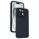 For iPhone 15 Plus Microfiber Liquid Silicone Shockproof Phone Case(Black) - 1