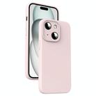 For iPhone 15 Microfiber Liquid Silicone Shockproof Phone Case(Pink) - 1