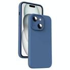 For iPhone 15 Microfiber Liquid Silicone Shockproof Phone Case(Blue) - 1