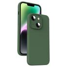 For iPhone 14 Plus Microfiber Liquid Silicone Shockproof Phone Case(Dark Green) - 1