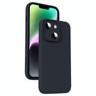 For iPhone 14 Plus Microfiber Liquid Silicone Shockproof Phone Case(Black) - 1