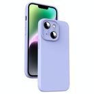 For iPhone 14 Plus Microfiber Liquid Silicone Shockproof Phone Case(Purple) - 1