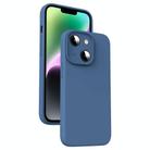 For iPhone 14 Plus Microfiber Liquid Silicone Shockproof Phone Case(Blue) - 1