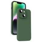 For iPhone 14 Microfiber Liquid Silicone Shockproof Phone Case(Dark Green) - 1