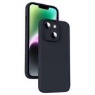 For iPhone 14 Microfiber Liquid Silicone Shockproof Phone Case(Black) - 1