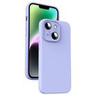 For iPhone 14 Microfiber Liquid Silicone Shockproof Phone Case(Purple) - 1