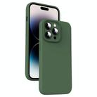 For iPhone 14 Pro Microfiber Liquid Silicone Shockproof Phone Case(Dark Green) - 1