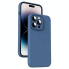 For iPhone 14 Pro Microfiber Liquid Silicone Shockproof Phone Case(Blue) - 1