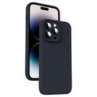 For iPhone 14 Pro Max Microfiber Liquid Silicone Shockproof Phone Case(Black) - 1