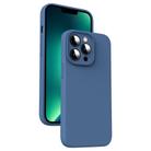 For iPhone 13 Pro Max Microfiber Liquid Silicone Shockproof Phone Case(Blue) - 1