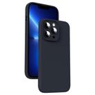 For iPhone 13 Pro Microfiber Liquid Silicone Shockproof Phone Case(Black) - 1