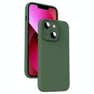 For iPhone 13 Microfiber Liquid Silicone Shockproof Phone Case(Dark Green) - 1