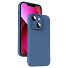 For iPhone 13 Microfiber Liquid Silicone Shockproof Phone Case(Blue) - 1