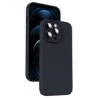 For iPhone 12 Pro Max Microfiber Liquid Silicone Shockproof Phone Case(Black) - 1