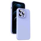 For iPhone 12 Pro Max Microfiber Liquid Silicone Shockproof Phone Case(Purple) - 1