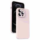 For iPhone 12 Pro Microfiber Liquid Silicone Shockproof Phone Case(Pink) - 1