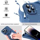 For iPhone 16 Pro Max Microfiber Liquid Silicone Shockproof Phone Case(Blue) - 3