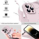 For iPhone 16 Pro Microfiber Liquid Silicone Shockproof Phone Case(Pink) - 3