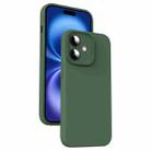 For iPhone 16 Plus Microfiber Liquid Silicone Shockproof Phone Case(Dark Green) - 1