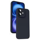 For iPhone 16 Plus Microfiber Liquid Silicone Shockproof Phone Case(Black) - 1