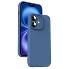 For iPhone 16 Plus Microfiber Liquid Silicone Shockproof Phone Case(Blue) - 1