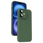 For iPhone 16 Microfiber Liquid Silicone Shockproof Phone Case(Dark Green) - 1