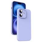 For iPhone 16 Microfiber Liquid Silicone Shockproof Phone Case(Purple) - 1