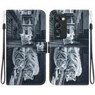 For Tecno Camon 18 Premier Crystal Texture Colored Drawing Leather Phone Case(Cat Tiger Reflection) - 1