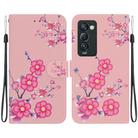 For Tecno Camon 18 Premier Crystal Texture Colored Drawing Leather Phone Case(Cherry Blossoms) - 1